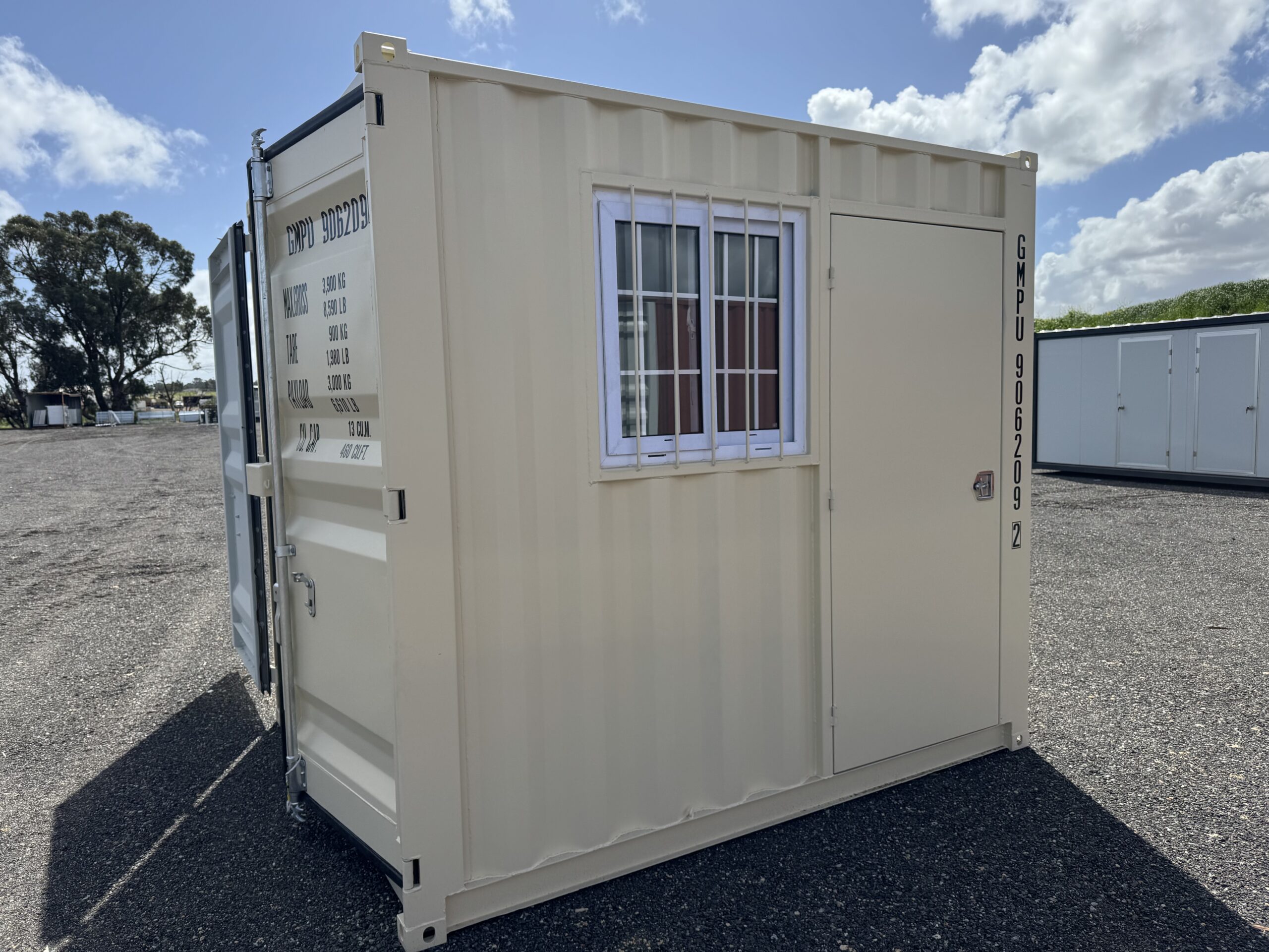 9Ft Mini Container with Door and Window. - Perth Equipment Sales